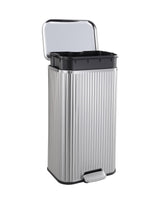 Garvee 8 Gal Kitchen Trash Can Stainless Steel Step Garbage Can with Soft-Close Lid for Living Room Office, Rectangular, Silver - Silver
