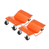 Garvee Car Wheel Dolly Set of 2, 3000 LBS Capacity, Heavy Duty Vehicle Moving Dolly with 360° Swivel Casters, Anti-Skid Plate for SUV, Truck, Trailer, Garage, Black - Orange | 2-Pack