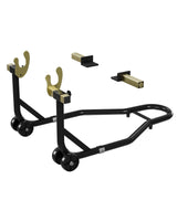 Garvee Stable Motorcycle Rear Stand With 450 Lbs Load Capacity, Height Adjustable, U & L Swingarm Compatible, Black, Ideal For Maintenance & Repair - Black