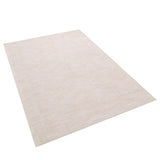 Garvee Solid Area Rug Machine Washable Non-Slip Low Pile Polyester Soft Durable 4'x6' Beige for Living Room Bedroom Kids Room - Beige Texture