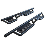 Garvee Running Boards Compatible with 2007-2018 Wrangler JK JKU Unlimited 4 Doors, Black Powder Coated Steel Nerf Bar, Two Stairs, 6 in Side Steps