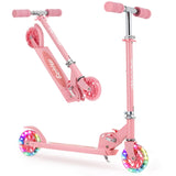 Garvee Kick Scooter for Kids with 5-In LED RGB Lighted Wheels, Lightweight, Adjustable Handlebars, Pink, Ages 3+ - Pink