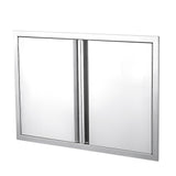 Garvee Outdoor Kitchen Doors 36 in W x 24 in H 304 Stainless Steel Double Access Doors for Commercial BBQ Island Grill Station Outdoor Cabinet Weatherproof