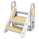 Garvee Foldable Toddler Step Stool 3 Steps With Handles For Bathroom Kitchen Toilet Adjustable Height BPA-Free White