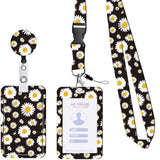 Garvee ID Card Holder With Floral Lanyard And Retractable Buckle For Family And Friends, Durable, Convenient