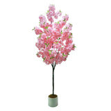 Garvee 6FT Artificial Trees Indoor Faux Tree Artificial Planter Thanksgiving Christmas Green - Pink-6Ft-1