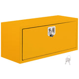 Garvee 36x14x16 Inch Underbody Truck Box Black Steel Lockable Waterproof Toolbox for Tools Storage Heavy Duty Organizer, Yellow - Orange