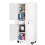 Garvee Metal Storage Cabinet 73 Inch Heavy Duty Garage Storage with Locking Doors Adjustable Shelves and Drawers Black