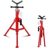 Garvee V Head Pipe Jack Stand Heavy-Duty Adjustable 28-52 in Folding Steel Pipe Stand for Welding Automotive Construction Projects Black