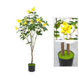 Garvee 130Cm Artificial Blooming Flower Tree Realistic DIY Decor Garden Home Wedding Party Green