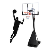 Garvee Basketball Hoop Outdoor Adjustable 5.2-10Ft Portable 47 Inch Shatterproof Backboard Black for Kids Adults
