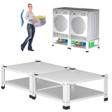 Garvee Laundry Pedestals Base with Storage Shelf Heavy Duty Steel Washer Dryer Stand 28.3"x28.3"x14" Black 2PACK