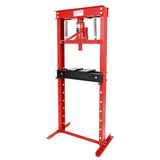 Garvee 12 Ton Hydraulic Shop Press Heavy-Duty H-Frame Bearing Press with Adjustable Worktable for Garage or Professional Use, Red - Red