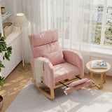 Garvee Modern Nursery Rocking Chair Boucle Upholstered Comfortable Rocker Recliner Pink 24.8"x29.5"x40.9"