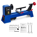 Garvee Wood Lathe 14 in x 20 in Power Wood Turning Lathe 400W 4 Speed Benchtop Wood Lathe Black - Blue