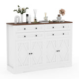 Garvee Modern 55 in Buffet Cabinet with Storage, Wood Sideboard Coffee Bar, Farmhouse Kitchen Storage Cabinet, Large, Rustic Brown