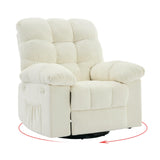 Garvee Rocking Recliner Chair 360° Swivel Upholstered Fabric Glider with Q235 Steel Frame for Living Room Small Spaces, Grey - Beige