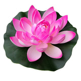 Garvee Floating Artificial Lotus Flowers 18cm Water Lily Pond Plants Home Garden Pool Decor - Light Pink