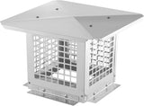 Garvee Chimney Cap 12x12 Inches Stainless Steel Square Chimney Cover with Adjustable Bottom Silver for Outdoor Fireplace Protection