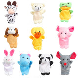 Garvee 10pcs Soft Plush Animal Finger Puppets Set for Toddlers, Story Time, Early Learning Toys, Multicolor