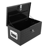 Garvee 20 Inch Aluminum Diamond Plate Tool Box With Lock and Keys, Heavy Duty Waterproof Truck Storage Organizer Chest for Pick Up Truck Bed, Rv Trailer/Van With Side Handle - Black