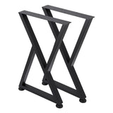 Garvee Metal Table Legs 28 in x18 in Heavy Duty Black Industrial Rustic Design for Dining Coffee Writing Garden Tables