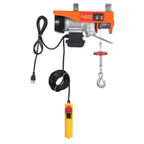 Garvee 440 LBS Electric Hoist 110V Heavy Duty Lift Electric Winch 460W Overhead Engine Lift Double Slings Wired Remote Control for Garage Factories
