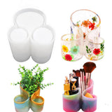 Garvee Resin Vase Molds Silicone 3-Slot Reusable DIY Vases Containers White for Epoxy Resin Casting Pen Holders Make-Up Brushes