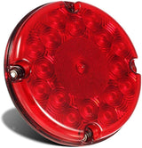 Garvee 7 Inch Round LED Trailer Tail Lights 17LED Red Universal 12-24V for Truck Bus RV UTV - Red