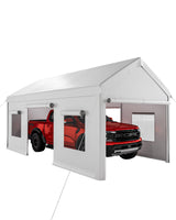 Garvee 10x20 Carport Canopy Heavy Duty Waterproof Outdoor Portable Garage White - White