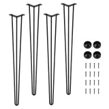 Garvee Hairpin Furniture Legs 20 in Metal Table Legs with Rubber Floor Protectors for Nightstand Coffee Table Desk Black 4PCS Set