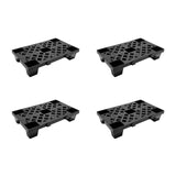 Garvee 4 Pack Plastic Pallets Lightweight Nestable Stackable Interlocking Floor Tiles for Storage 19.7x11.8x3.9 Black - Black