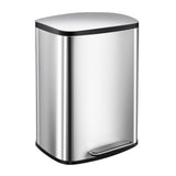 Garvee 13Gal Stainless Steel Kitchen Trash Can, 50L Pedal Heavy Duty Hands-Free Garbage Can, Commercial Brushed Step Waste Bin for Bathroom Bedroom Home Office