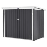 Garvee Metal Garbage Enclosure with Front Double Doors and Top Opening - Outdoor Trash Bin Shelter, 80 Cu.Ft, Durable Galvanized Steel, Weather Resistant - Grey