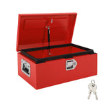 Garvee Truck Bed Tool Box Heavy Duty Steel Metal Tool Box for Pickup RV Trailer 20x12x10 Inch Orange Peel Finish - Red