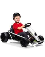 Garvee 24V 9Ah Kids Ride On Go Kart Toy With Powerful Motors, Large Seat, Slow Start, Music, White, 43.3in L x 30.34in W - White