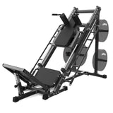 Garvee 2 IN 1 Leg Press Hack Squat Machine, Adjustable Backrest & Foot Pedal, Full Lower Body Training, Steel Frame, Black - Black