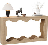 Garvee 63" Long Farmhouse Console Table With Storage Narrow Entryway Sofa Table For Hallway Foyer Living Room Brown Wooden Industrial Accent Table Sturdy Woodgrain - Natural