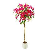 Garvee Realistic Artificial Tree 1.2m with Decorative Pot - Natural Design, Durable Material for Indoor Outdoor Use - Red