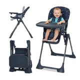 Garvee Baby High Chair Foldable Feeding Chair Adjustable Height Backrest Footrest Removable Tray Blue 21.7x31.9x42.5 inches - Blue