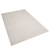 Garvee Solid Area Rug Machine Washable Non-Slip Low-Pile Indoor Carpet 4'x6' Cream - Light Off-White Texture
