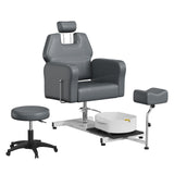 Garvee Pedicure Chair Stylish Tub Adjustable Foot Rest Telescopic Headrest Reclining 130° Grey - Grey