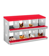 Garvee Chicken Nesting Box 8 Compartment Metal Nesting Box Wall Mount For Laying Eggs 14x14 Inches Galvanized Steel