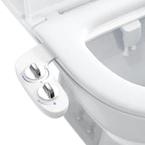 GARVEE Toilet Bidet Attachment - Non-Electric Self-Cleaning Dual Nozzles (Feminine Wash and Bidet), Fresh Cold-Water Sprayer for Existing Toilets with Adjustable Pressure Control