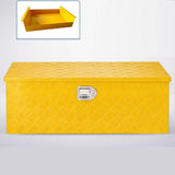 Garvee Aluminum Truck Bed Tool Box 30x15x15 Inch with Gas Strut Lid, Lock & Key, Waterproof, Large Capacity Organizer Tray, Secure Storage for Truck, Trailer, RV - Yellow