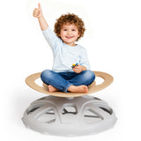 Garvee Kids Sensory Swivel Chair With Safety Handle And Non-Slip Design For Autistic Kids Indoor Outdoor Use, Multi-Position Spinning, Durable PP Material - Beige