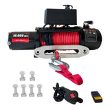 Garvee 13800lbs Electric Vehicle Winch with Wireless Remote, Waterproof IP67, 85ft Red Synthetic Rope, 12V Power for Towing UTV Off Road Vehicles