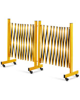 Garvee 16 ft Expandable Barricade Gate Metal With Wheels, Portable Security Barrier For Road Construction, Outdoor, Foldable, Steel