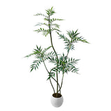Garvee Artificial Mahonia Fortunei Tree 180cm - Realistic Look, Easy Maintenance, Plastic Material, Stable White Pot, Indoor Decoration