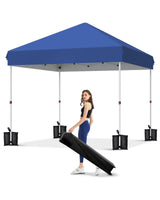 Garvee 10 ft x 10 ft Instant Pop Up Canopy Tent - Portable Waterproof Outdoor Shelter with UV Protection for Camping Beach Parties Backyard Events - Color - Blue